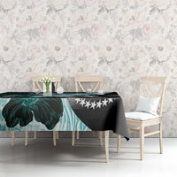 Chuuk Constitution Day Tablecloth Hibiscus Turquoise Pattern