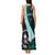 Chuuk Constitution Day Tank Maxi Dress Hibiscus Turquoise Pattern