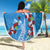 Fiji Tagimaucia Floral Beach Blanket Tapa Pattern