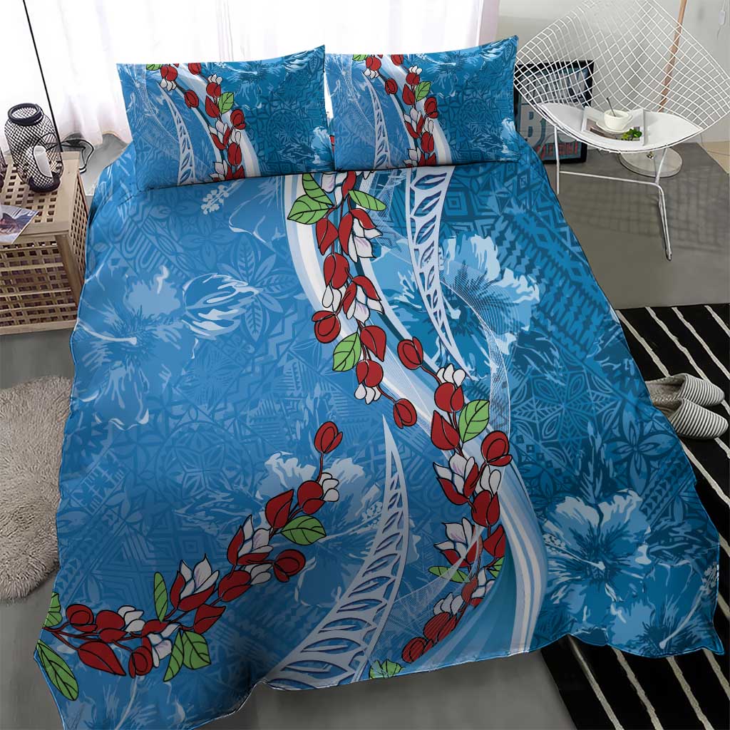 Fiji Tagimaucia Floral Bedding Set Tapa Pattern