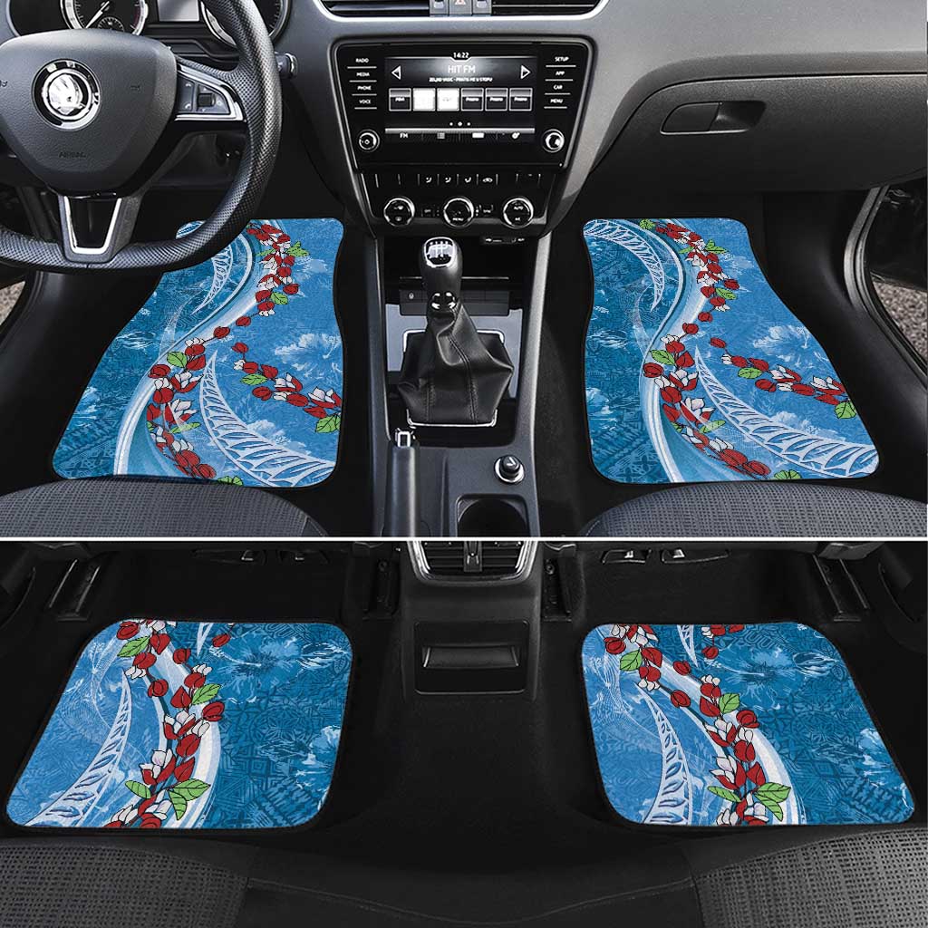 Fiji Tagimaucia Floral Car Mats Tapa Pattern