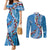 Fiji Tagimaucia Floral Couples Matching Mermaid Dress and Long Sleeve Button Shirt Tapa Pattern