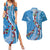 Fiji Tagimaucia Floral Couples Matching Summer Maxi Dress and Hawaiian Shirt Tapa Pattern