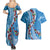 Fiji Tagimaucia Floral Couples Matching Summer Maxi Dress and Hawaiian Shirt Tapa Pattern