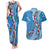 Fiji Tagimaucia Floral Couples Matching Tank Maxi Dress and Hawaiian Shirt Tapa Pattern