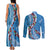 Fiji Tagimaucia Floral Couples Matching Tank Maxi Dress and Long Sleeve Button Shirt Tapa Pattern