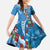 Fiji Tagimaucia Floral Kid Short Sleeve Dress Tapa Pattern