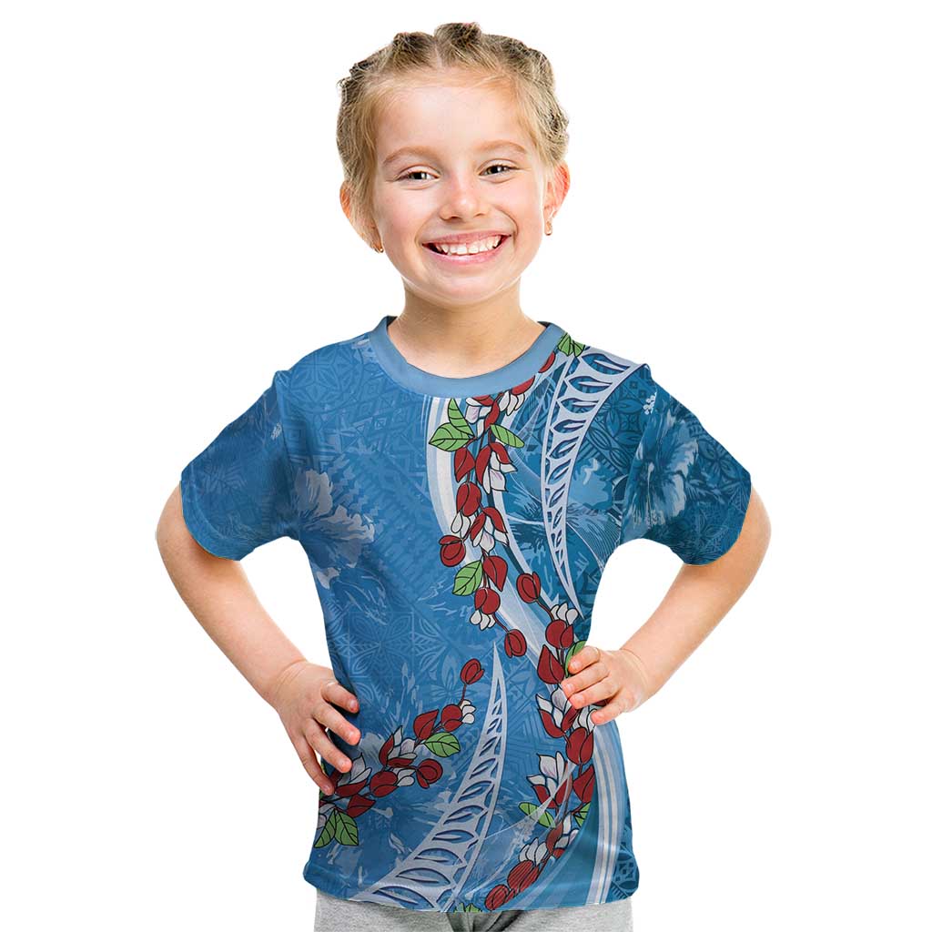 Fiji Tagimaucia Floral Kid T Shirt Tapa Pattern