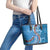 Fiji Tagimaucia Floral Leather Tote Bag Tapa Pattern