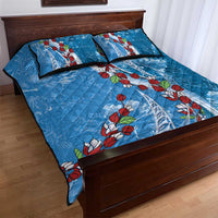 Fiji Tagimaucia Floral Quilt Bed Set Tapa Pattern