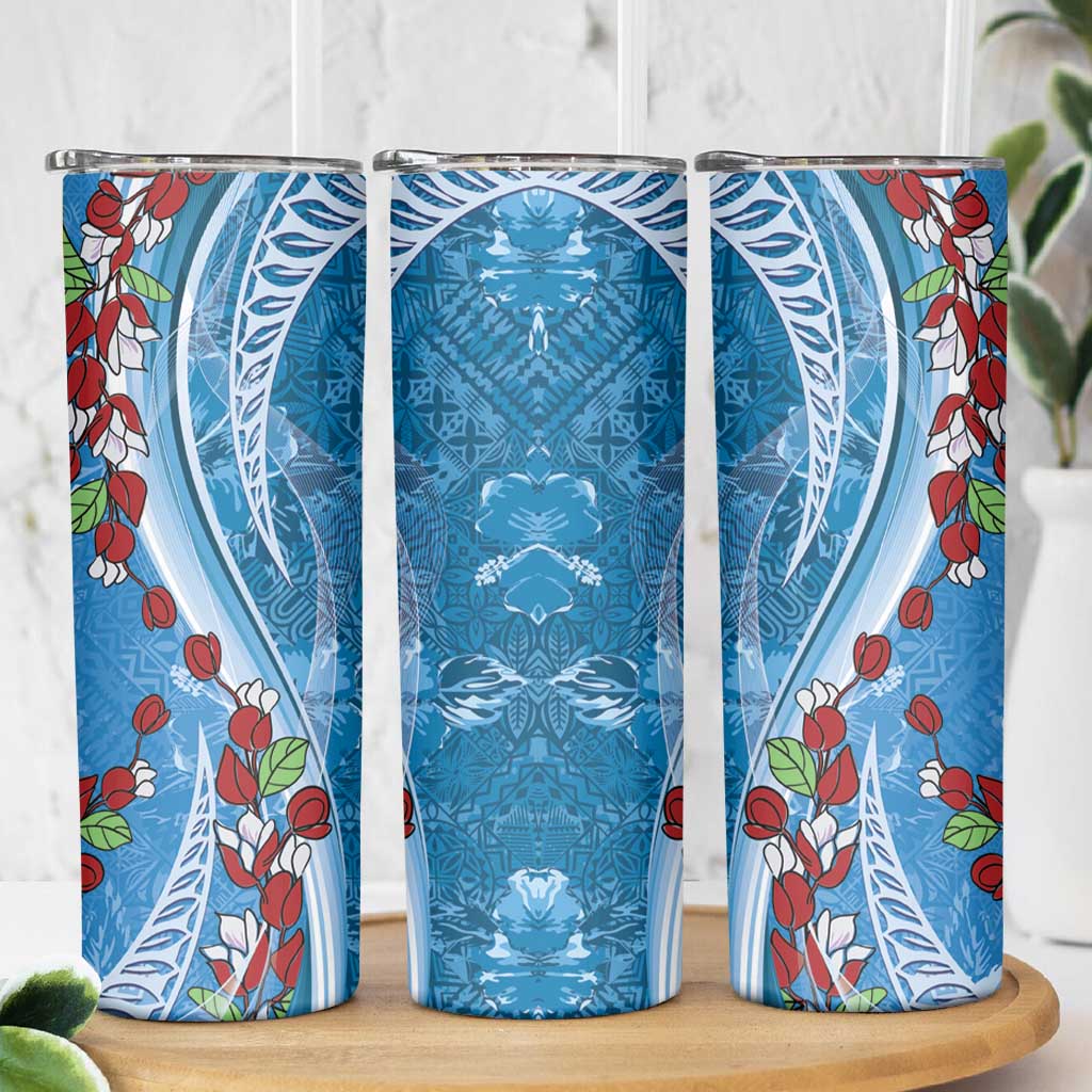 Fiji Tagimaucia Floral Skinny Tumbler Tapa Pattern