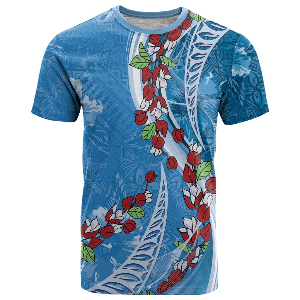 Fiji Tagimaucia Floral T Shirt Tapa Pattern