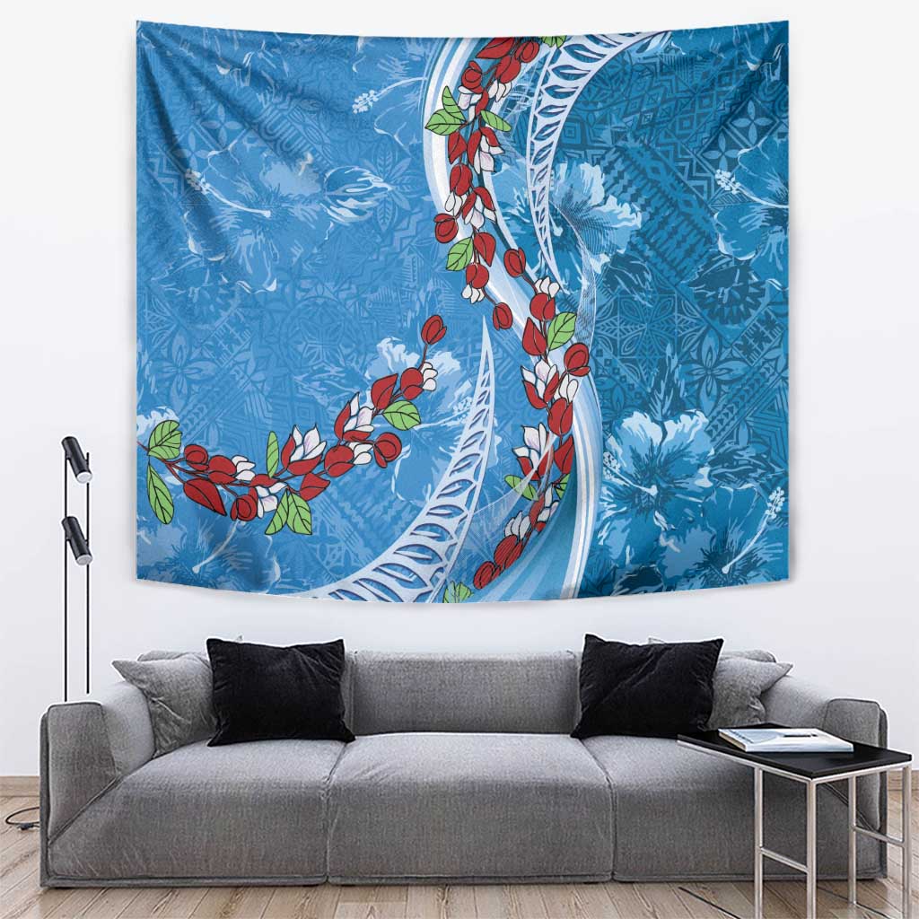 Fiji Tagimaucia Floral Tapestry Tapa Pattern