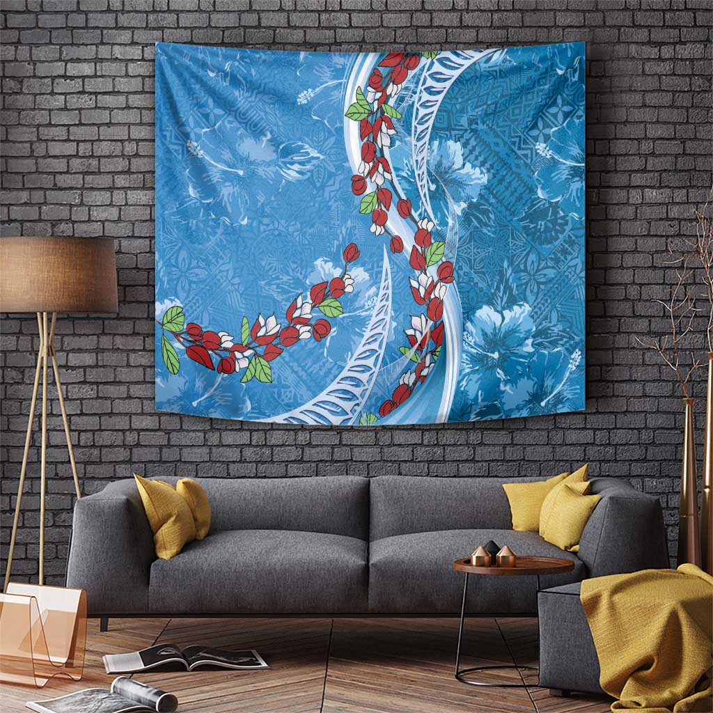 Fiji Tagimaucia Floral Tapestry Tapa Pattern