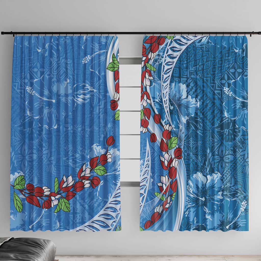 Fiji Tagimaucia Floral Window Curtain Tapa Pattern