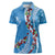 Fiji Tagimaucia Floral Women Polo Shirt Tapa Pattern