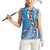 Fiji Tagimaucia Floral Women Sleeveless Polo Shirt Tapa Pattern