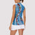 Fiji Tagimaucia Floral Women Sleeveless Polo Shirt Tapa Pattern