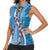 Fiji Tagimaucia Floral Women Sleeveless Polo Shirt Tapa Pattern