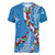 Fiji Tagimaucia Floral Women V-Neck T-Shirt Tapa Pattern