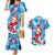 Hawaii Christmas Couples Matching Mermaid Dress and Hawaiian Shirt Santa Claus Surfing Kakau Tropical Style LT01 Blue - Polynesian Pride