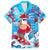 Hawaii Christmas Family Matching Off Shoulder Long Sleeve Dress and Hawaiian Shirt Santa Claus Surfing Kakau Tropical Style LT01 Dad's Shirt - Short Sleeve Blue - Polynesian Pride