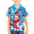 Hawaii Christmas Family Matching Puletasi Dress and Hawaiian Shirt Santa Claus Surfing Kakau Tropical Style LT01 Son's Shirt Blue - Polynesian Pride