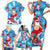 Hawaii Christmas Family Matching Short Sleeve Bodycon Dress and Hawaiian Shirt Santa Claus Surfing Kakau Tropical Style LT01 - Polynesian Pride