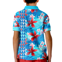 Hawaii Christmas Kid Polo Shirt Santa Claus Surfing Kakau Tropical Style LT01 - Polynesian Pride