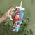 Hawaii Christmas Tumbler With Handle Santa Claus Surfing Kakau Tropical Style