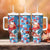 Hawaii Christmas Tumbler With Handle Santa Claus Surfing Kakau Tropical Style