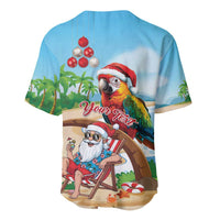 Personalized Hawaii Santa Parrot Christmas Baseball Jersey Summer Vibe - Polynesian Pride