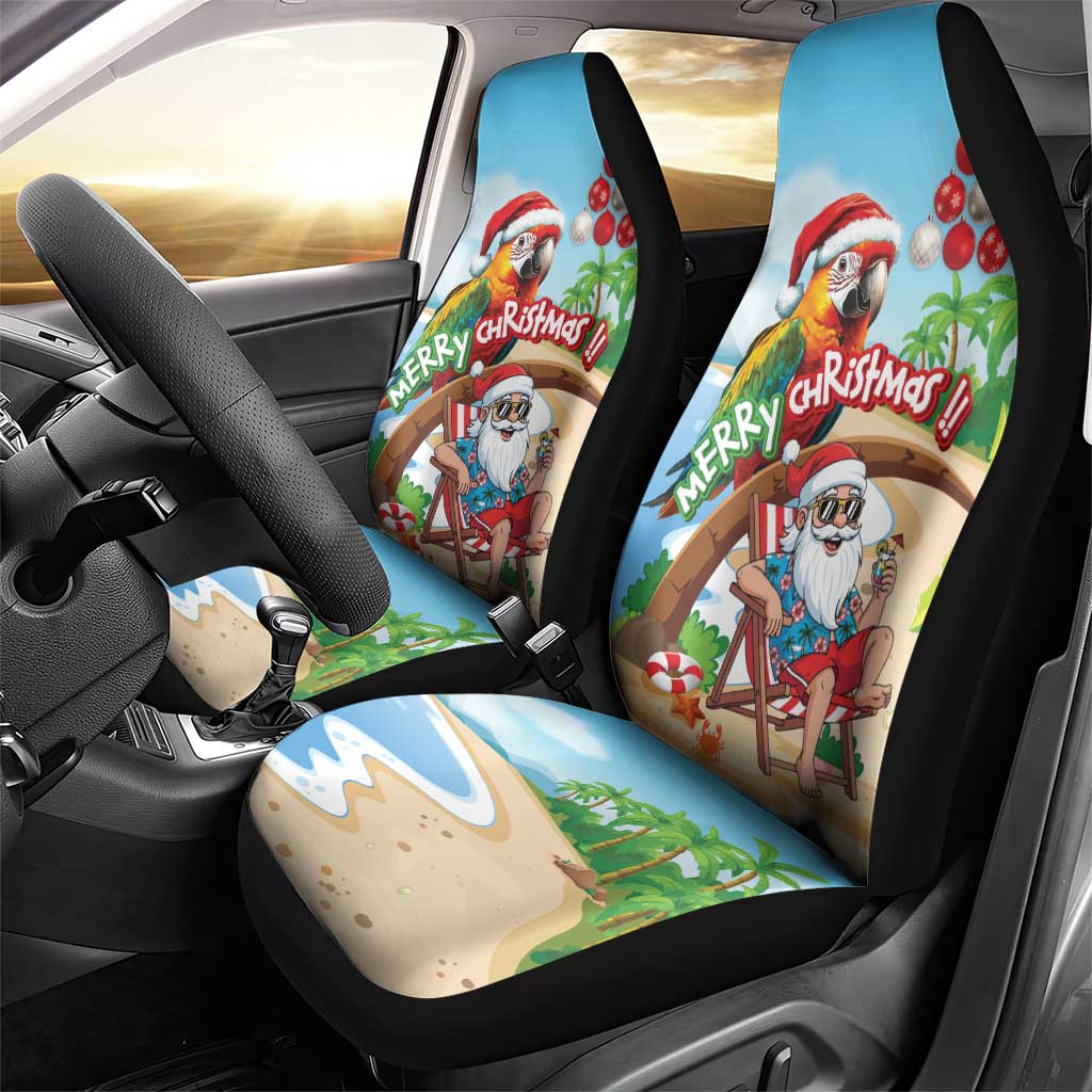 Hawaii Santa Parrot Christmas Car Seat Cover Summer Vibe - Polynesian Pride