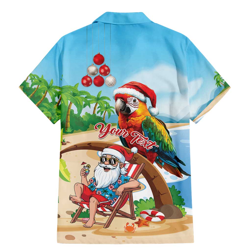 Personalized Hawaii Santa Parrot Christmas Family Matching Mermaid Dress and Hawaiian Shirt Summer Vibe - Polynesian Pride