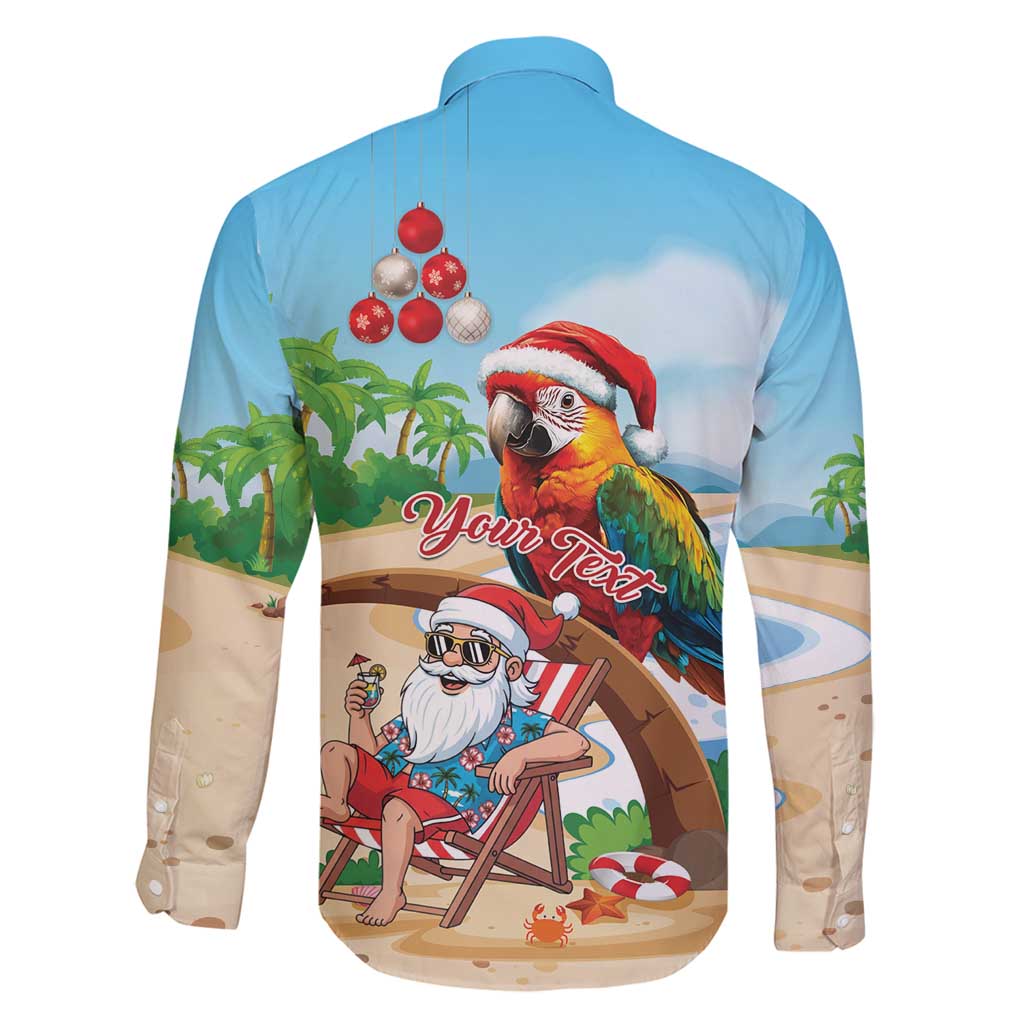 Personalized Hawaii Santa Parrot Christmas Family Matching Mermaid Dress and Hawaiian Shirt Summer Vibe - Polynesian Pride