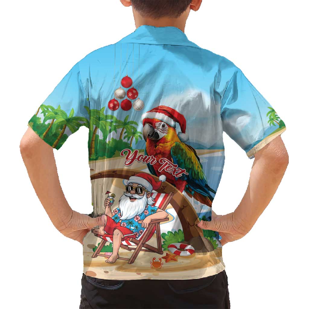 Personalized Hawaii Santa Parrot Christmas Family Matching Puletasi and Hawaiian Shirt Summer Vibe - Polynesian Pride