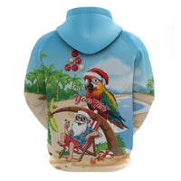 Personalized Hawaii Santa Parrot Christmas Hoodie Summer Vibe - Polynesian Pride