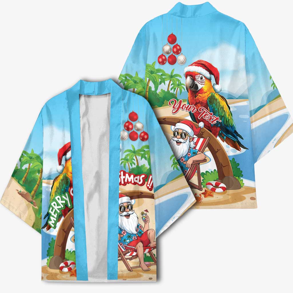 Personalized Hawaii Santa Parrot Christmas Kimono Summer Vibe LT01 - Polynesian Pride