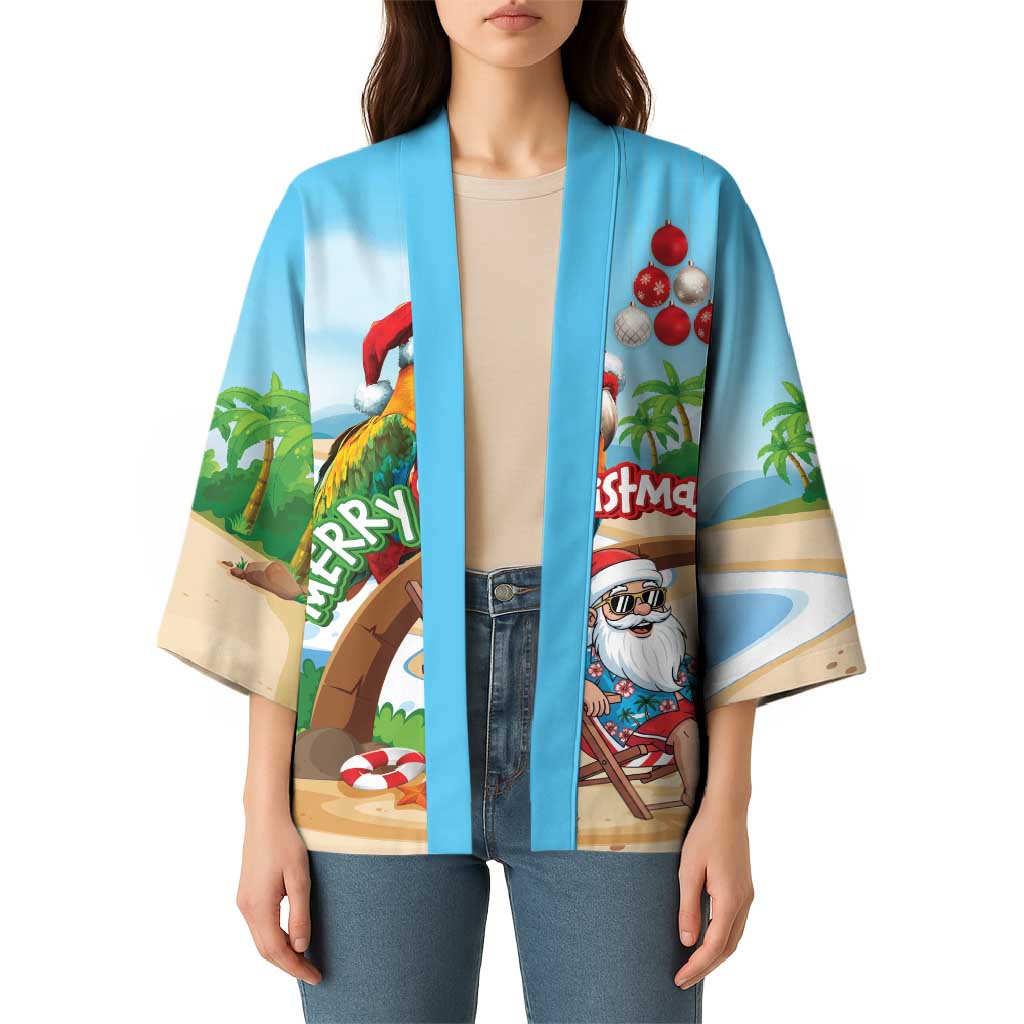 Personalized Hawaii Santa Parrot Christmas Kimono Summer Vibe LT01 - Polynesian Pride