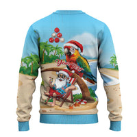Personalized Hawaii Santa Parrot Christmas Ugly Christmas Sweater Summer Vibe - Polynesian Pride
