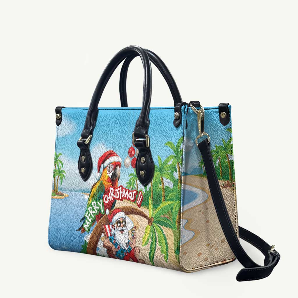 Hawaii Santa Parrot Christmas Leather Bag Summer Vibe - Polynesian Pride