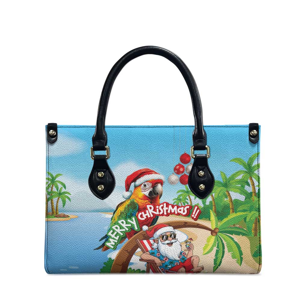 Hawaii Santa Parrot Christmas Leather Bag Summer Vibe - Polynesian Pride