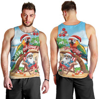 Personalized Hawaii Santa Parrot Christmas Men Tank Top Summer Vibe - Polynesian Pride