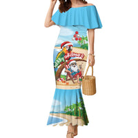 Personalized Hawaii Santa Parrot Christmas Mermaid Dress Summer Vibe - Polynesian Pride