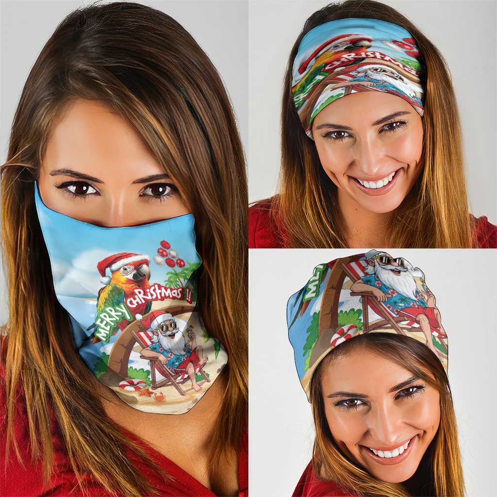 Hawaii Santa Parrot Christmas Neck Gaiter Summer Vibe - Polynesian Pride