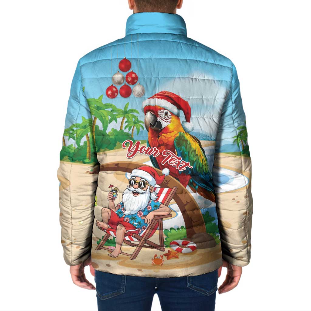 Personalized Hawaii Santa Parrot Christmas Padded Jacket Summer Vibe - Polynesian Pride