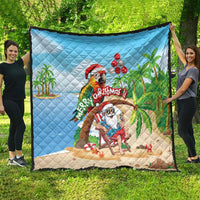 Hawaii Santa Parrot Christmas Quilt Summer Vibe - Polynesian Pride