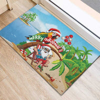 Hawaii Santa Parrot Christmas Rubber Doormat Summer Vibe - Polynesian Pride