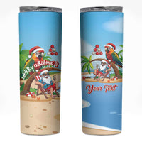 Personalized Hawaii Santa Parrot Christmas Skinny Tumbler Summer Vibe - Polynesian Pride