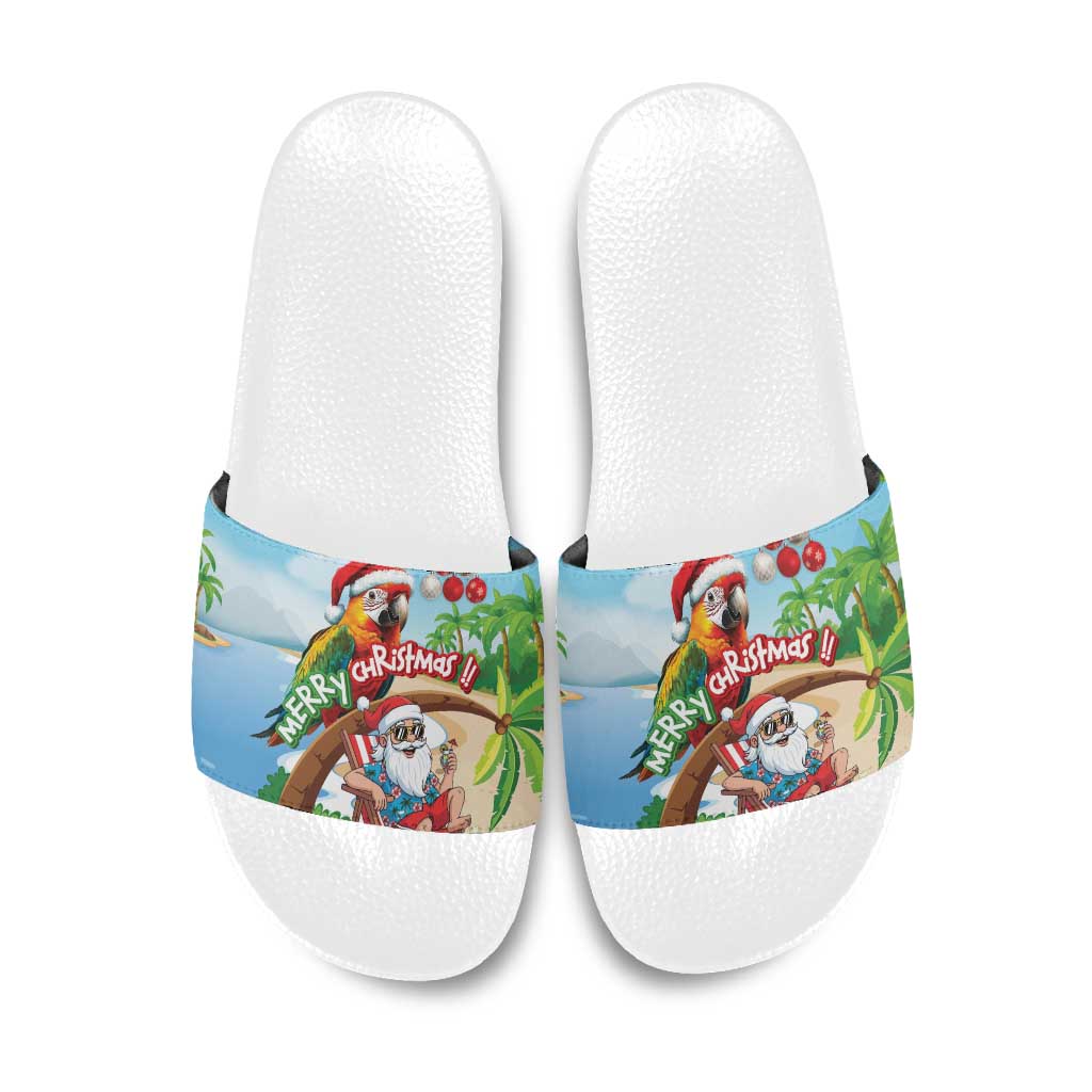 Hawaii Santa Parrot Christmas Slide Sandals Summer Vibe - Polynesian Pride